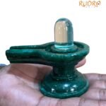 Sphatik Lingam With Green Jade Base 293 gm