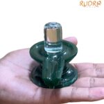 Sphatik Lingam With Green Jade Base - ( 3 Inches ) - 245 Gram