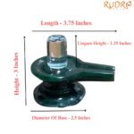 Sphatik Lingam With Green Jade Base - ( 3 Inches ) - 245 Gram