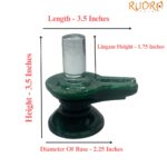 Sphatik Lingam With Green Jade Base - 3.5 Inches - (250 Gram)