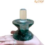 Sphatik Lingam With Green Jade Base - 4 Inches - (540 Grams)
