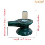 Sphatik Lingam With Green Jade Base - 4 Inches - (540 Grams)