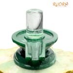 Sphatik Lingam With Green Jade Base - (464 Grams) 3.25 Inches