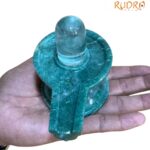 Sphatik Lingam With Green Jade Base - (555 Gram )