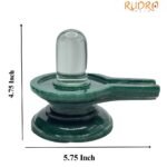 Sphatik Lingam With Green Jade Base - (945 Grams) - 4.75 Inches