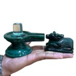 Sphatik Lingam With Green Jade Nandi - (684 Grams)