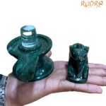 Sphatik Lingam With Green Jade Nandi - (684 Grams)