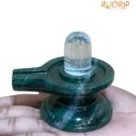 Sphatik Lingam With green Jade Base 222 GM