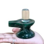 Sphatik Lingam With green Jade Base - 3.25 Inches - (290 Grams)