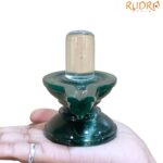 Sphatik Lingam With green Jade Base - 3.25 Inches - (290 Grams)