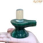 Sphatik Lingam With green Jade Base - 3.25 Inches - (290 Grams)