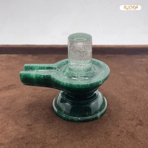 Sphatik Lingam With green Jade base