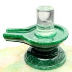 Sphatik Lingam With green Jade base 3.25 inches - 379 Grams