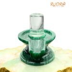 Sphatik Lingam With green Jade base 3.25 inches - 379 Grams