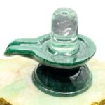 Sphatik Lingam With green Jade base 3.25 inches - 388 Grams