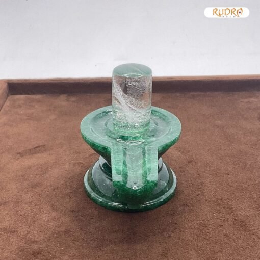 Sphatik Lingam With green Jade base