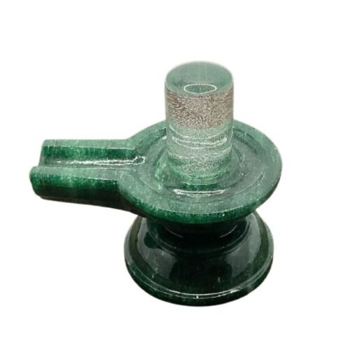 Sphatik Lingam With Green Jade Base 3.5 Inches-353 Gram