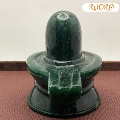 Green Jade Shivling - 3.75 Inches (556 gm)