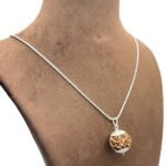 6 Mukhi Nepal Rudraksha Silver Capped With Silver Chain ( 21.45 Mm )