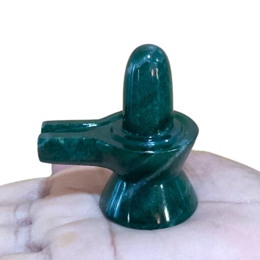 Green Jade Shivling - 2.25 Inches - (79 Gram)