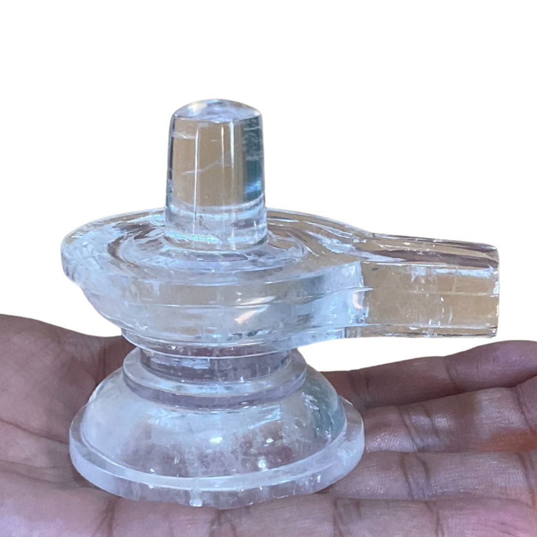 Panchsutri Sphatik Shivling - 3.25 Inches - (340 Grams) 1 Panchsutri Sphatik Shivling - 3.25 Inches - (340 Grams)
