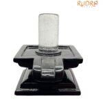 Sphatik Lingam With Black Jade Square Base 818 Gram