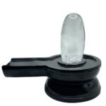 Transparent Sphatik Lingam With Black Jade Base - 7.75 Inches ( 4150 Gram)