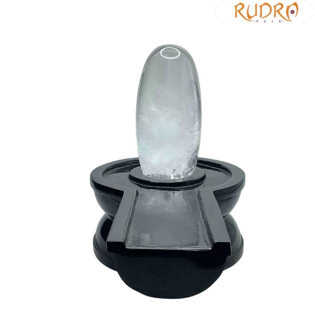 Transparent Sphatik Lingam With Black Jade Base - 7.75 Inches ( 4150 Gram) 4 Transparent Sphatik Lingam With Black Jade Base - 7.75 Inches ( 4150 Gram)