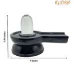 Transparent Sphatik Lingam With Black Jade Base - 5.50 Inches ( 3832 Gram)