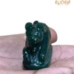 Alternative view of Green Jade Nandi - 1.50 Inches - 71 Grams - (Rudrapuja)