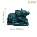 Green Jade Nandi - 2 Inches - (179 Grams) - (Rudrapuja)