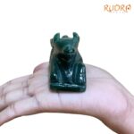 Green Jade Nandi - 2 Inches - (179 Grams) - (Rudrapuja)