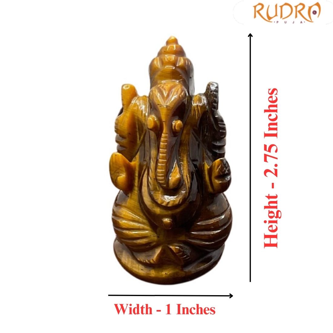 Tiger Eye Ganesha Idol - 2.75 Inches - (94 Gram)