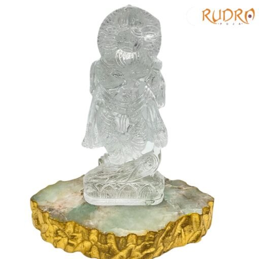 Krishna Idol In Sphatik - 605 Gram - 7.75 Inches