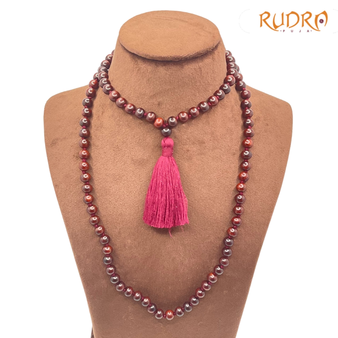 Premium Red Sandalwood Mala - 18 Inches