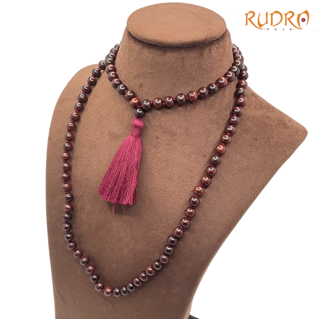 Premium Red Sandalwood Mala - 18 Inches