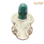 Green Jade Lingam With Erman Silver Base 4.25 Inches 506 Grams
