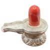 Red Jasper Lingam With German Silver Base 511 Gms