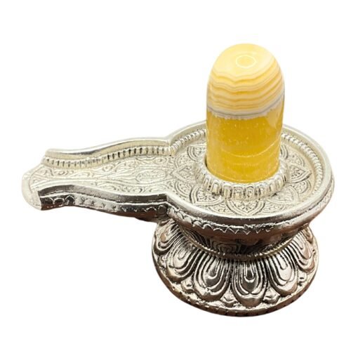 Yellow Jade Lingam With German Silver Base 4.5 By 5.5 Inches 510 Grams