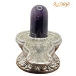 Amethyst Lingam With German Silver Base 4.5 Inches - (500 Grams)