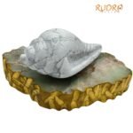 Dakshinamurthy Shankh In Howlite Stone - 5 Inches (525 Gm)