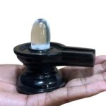 Sphatik Lingam With Black Jade Base - 3.25 Inches - (312 Grams)