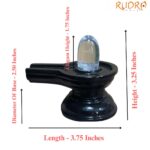 Sphatik Lingam With Black Jade Base - 3.25 Inches - (312 Grams)