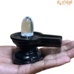 Sphatik Lingam With Black Jade Base - 3.25 Inches - (312 Grams)