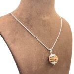 6 Mukhi Nepal Rudraksha Silver Capped With Silver Chain ( 20.67Mm )