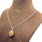 6 Mukhi Nepal Rudraksha Silver Capped With Silver Chain ( 20.67Mm )