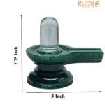 Sphatik Lingam With Green Jade Base - ( 2.75 Inches ) - 160 Gram