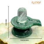 Sphatik Lingam With Green Jade Base 3 Inches - 261 Grams