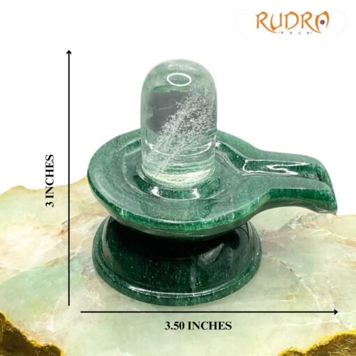 Sphatik Lingam With Green Jade Base 3 Inches - 261 Grams