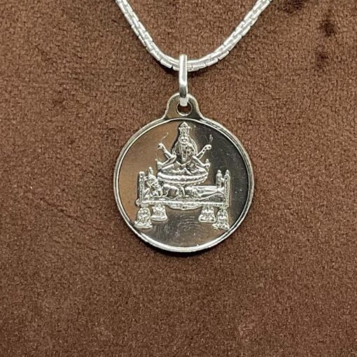 Tripura Sundari Silver Locket Yantra With Silver Chain